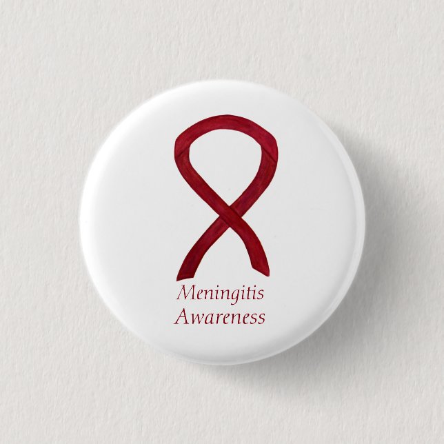Meningitis Awareness Ribbon Anpassningsbar Art Sti Knapp (Framsida)