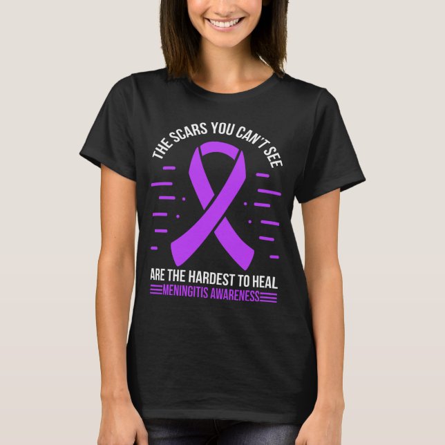Meningitis Survivor Warrior Meningitis Ribbon T Shirt (Framsida)
