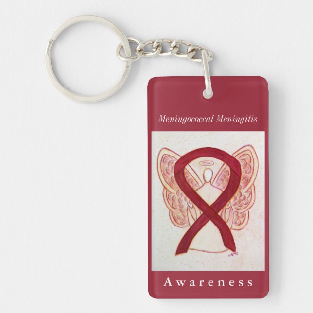 Meningococcal Meningitis Awareness Ribbon Keychain (Framsidan)