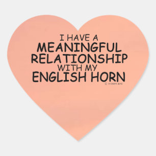 meningsfull relation med engelska Horn Heart Stick Hjärtformat Klistermärke
