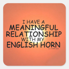 meningsfull relation på engelska Horn Square Stick Fyrkantigt Klistermärke