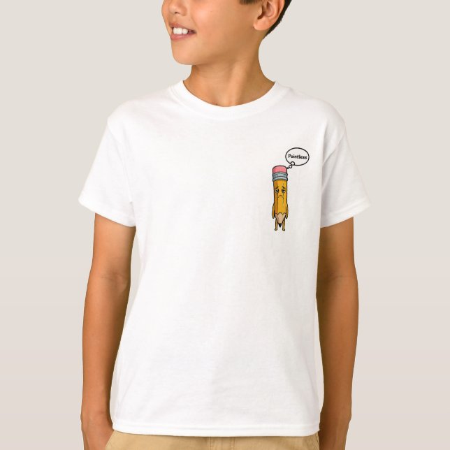 Meningslös Penna Sorgsen Tanke Bubbla Barn T Shirt (Framsida)