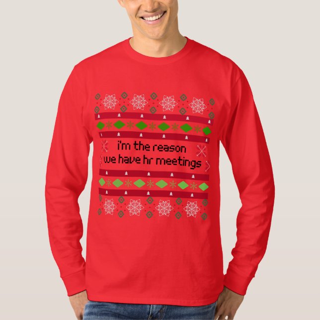 meningslöst möte överlevande Ugly Sweater - T Shirt (Framsida)