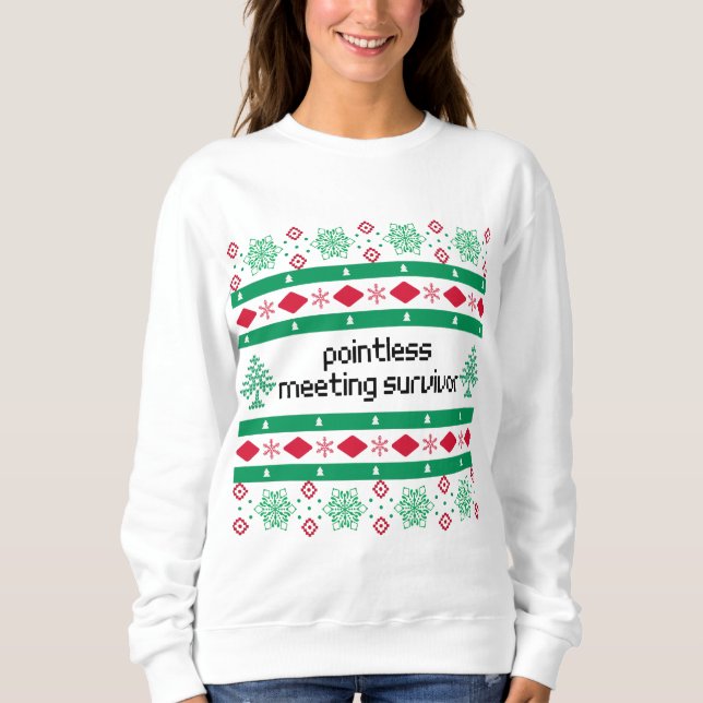 meningslöst möte överlevande Ugly Sweater - T Shirt (Framsida)