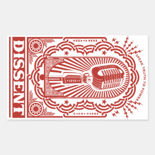 Meningsskiljaktighetklistermärke Rektangulärt Klistermärke