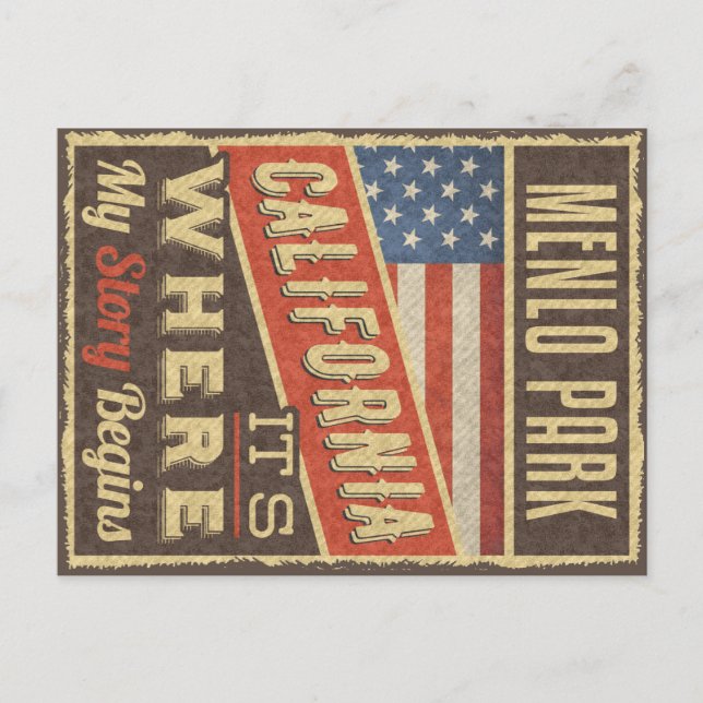 Menlo Park California Vykort (Framsida)