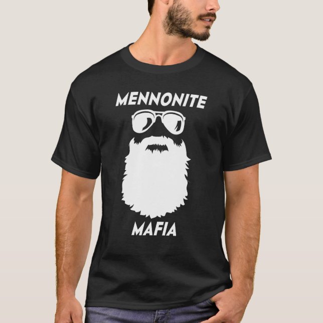 MENNONITE MAFIA  Beard Christian Jesus Bible Humor T Shirt (Framsida)