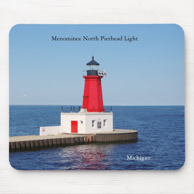 Menominee North Pierhead Light mousepad Musmatta (Framsidan)