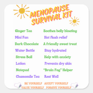 Menopause Gift Sticker Fyrkantigt Klistermärke