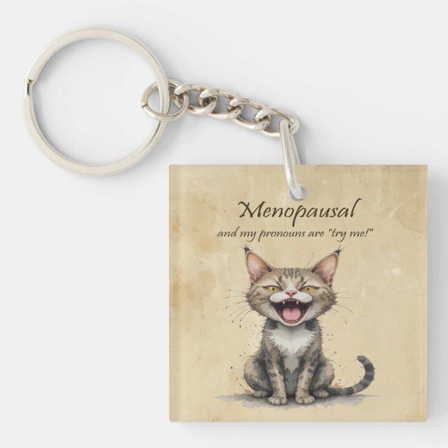 Menopause Humor Stressed Angry Cat (Framsidan)