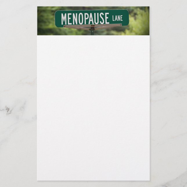 Menopause Lane Sign för en Bra Laugh Brevpapper (Framsida)