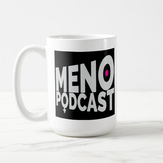 Menopodcast logotypmugg - 15 uns kaffemugg (Vänster)