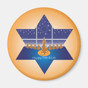 Menora Dogs_Happy Hanukkah_Star av David Magnet