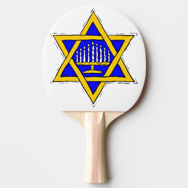 Menora inom davidsstjärnan pingisracket (Framsidan)