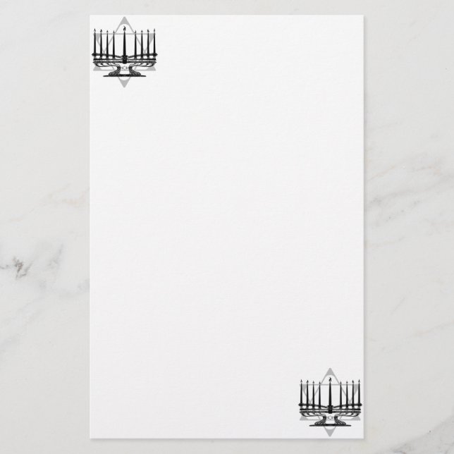 Menora och stjärna brevpapper (Framsida)