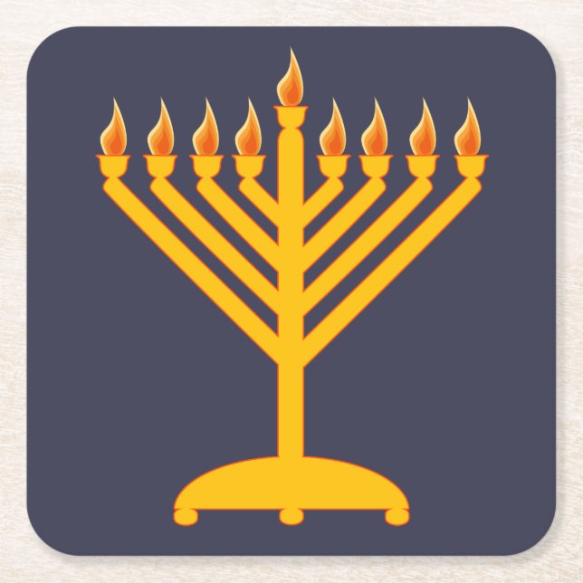Menora underlägg papper kvadrat (Framsidan)
