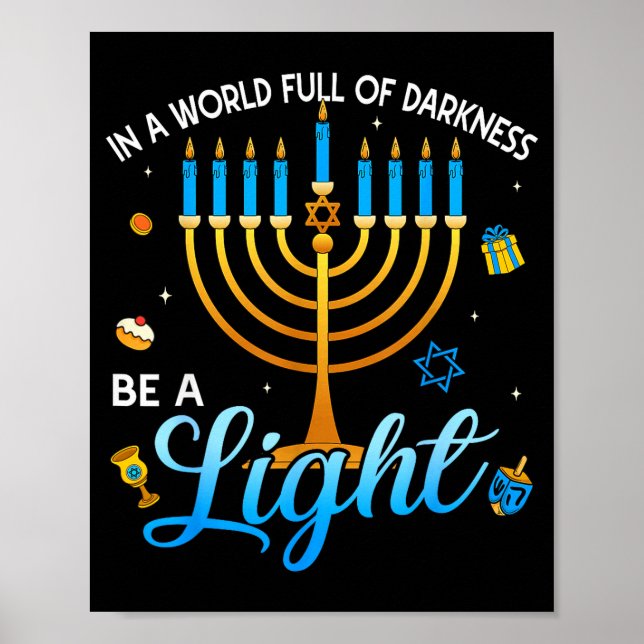 Menorah Be A Light Happy Hanukkah Shirts For Men W Poster (Framsidan)