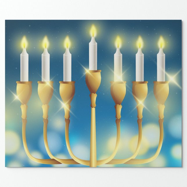 Menorah Candlesticks Presentpapper (Holiday Candlesticks Wrapping Paper!)