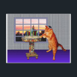 menorah cat.jpg vykort<br><div class="desc">Inte bara för Chanukah längre - den här söt ingefära ljuset ljusen för ett underbart mirakel hände här!</div>