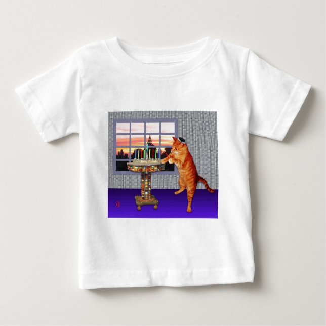 Menorah Cat T Shirt (Framsida)