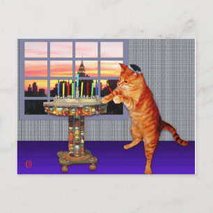Menorah Cat Vykort