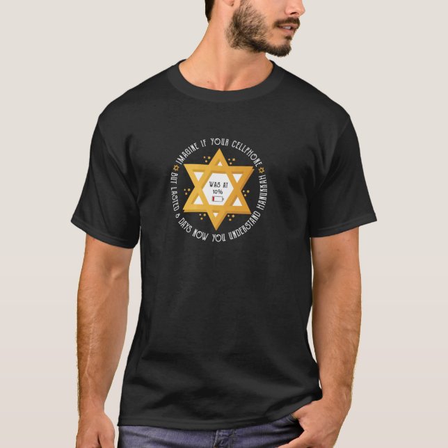Menorah Cellphone Hanukkah Jewish Ugly jul S T Shirt (Framsida)