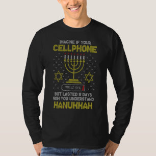 Menorah Cellphone Hanukkah Jewish Ugly jul S T Shirt