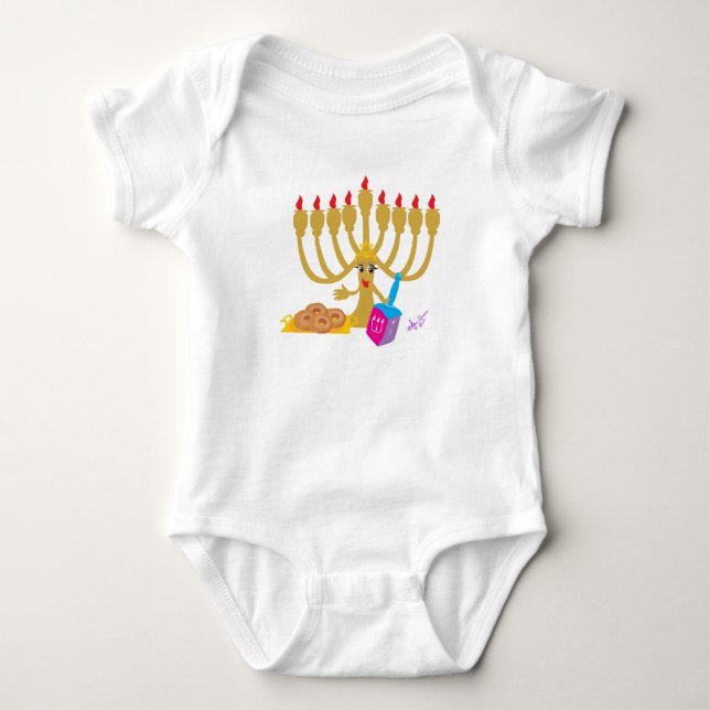 Menorah & Dreidel Infant Creeper T-shirt (Framsida)