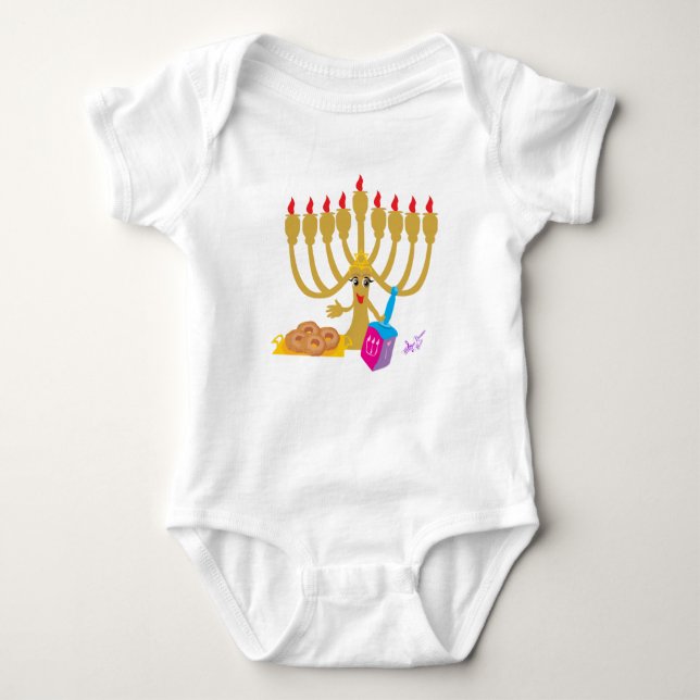 Menorah & Dreidel Infant Creeper Tee (Framsida)
