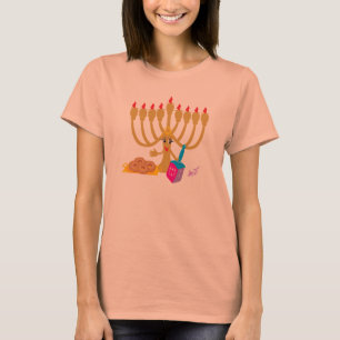 Menorah & Dreidel Navy Longtärmade T-Shirt