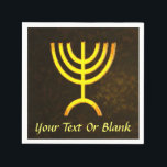 Menorah Flame Pappersservett<br><div class="desc">En digital återgivning av den judiska sjukanta menorah (Hebreiska: מְ נ וֹ רָ ה ‎). Lägg till din egen text. Den här bilden finns också på inbjudningar till Pub/Bat mitzvah, OSA- och tackkort och många andra objekt. Den sjukanta menorah som används i den portabla fristad som Moses upprättade i vildmarken...</div>
