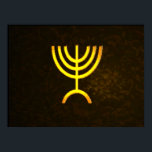 Menorah Flame Poster<br><div class="desc">En digital återgivning av den judiska sjukanta menorah (Hebreiska: מְ נ וֹ רָ ה ‎). Den sjukanta menorah som används i den portabla fristad som Moses upprättade i vildmarken och senare i Temple i Jerusalem har varit en symbol för judendomen sedan urminnes tider och är symbolen för den moderna israeliska...</div>