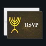 Menorah Flame Pub/Bat mitzvah OSA Kort<br><div class="desc">En OSA kort som ska åtfölja Pub/Bat mitzvah inbjudningar med samma utformning.</div>