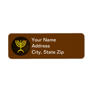 Menorah Flame Returadress Etikett