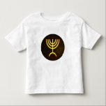 Menorah Flame T-shirt<br><div class="desc">En digital återgivning av den judiska sjukanta menorah (Hebreiska: מְ נ וֹ רָ ה ‎). Den sjukanta menorah som används i den portabla fristad som Moses upprättade i vildmarken och senare i Temple i Jerusalem har varit en symbol för judendomen sedan urminnes tider och är symbolen för den moderna israeliska...</div>