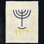 Menorah Fleecefilt<br><div class="desc">Menorah med Paleo Hebrew-bokstäver.Bakgrunden lyder (i Paleo Hebrew "YHUH Shalom Alaykim / YHUH's Peace be on you"). Anpassa genom att lägga till din egen namn. Om du vill göra det här till din egen design "Klicka för att anpassa ytterligare" ... eller "Överför den här designen" för att skriva ut samma...</div>