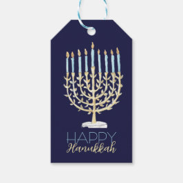 Menorah Gift Märkre - marinblått Presentetikett