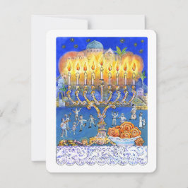 Menorah Greeting Card - Judiska festivalen i Ljus Julkort