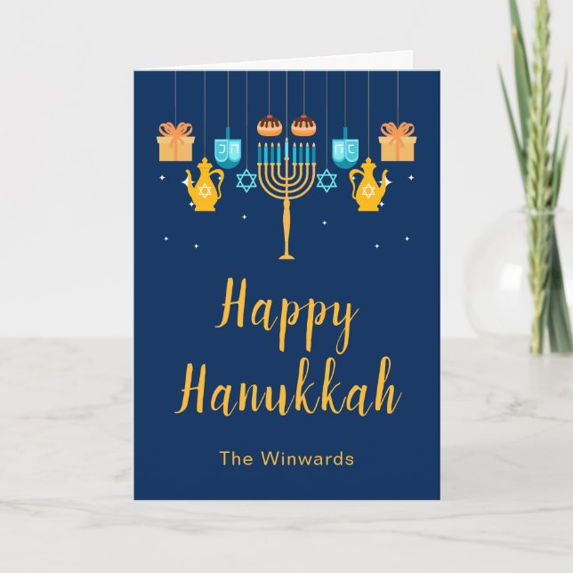 Menorah Hannukah-fest  Helgkort (Framsida)