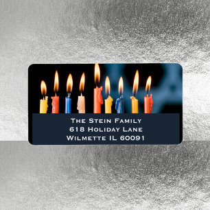 Menorah Hanukkah Adressetikett