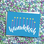 Menorah Hanukkah Candles Star of David Blue Helgkort<br><div class="desc">Helgdag temaobjekt designade av Umua. Tryckt och avsänt av Zazzle eller deras närstående företag.</div>