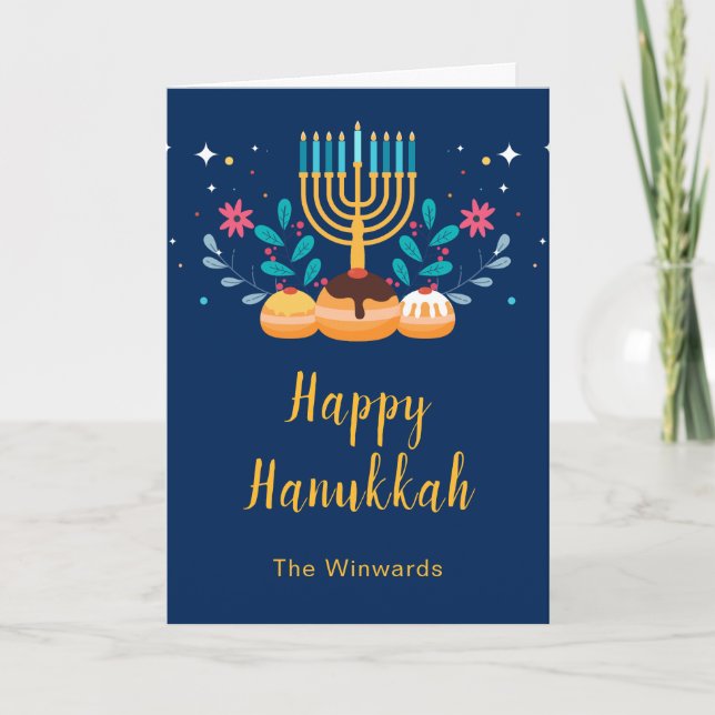Menorah Hanukkah-fest  Helgkort (Framsida)