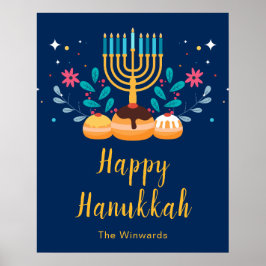 Menorah Hanukkah-fest välkomstaffisch Poster
