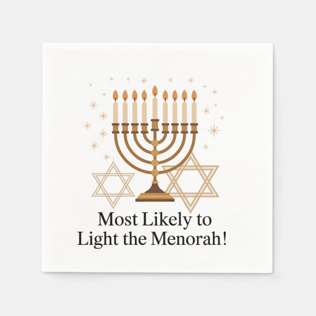 Menorah Hanukkah-juden Pappersservett (Framsidan)