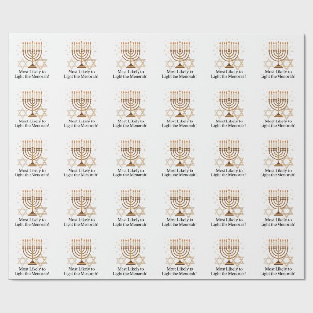Menorah Hanukkah-juden Presentpapper (Platt)