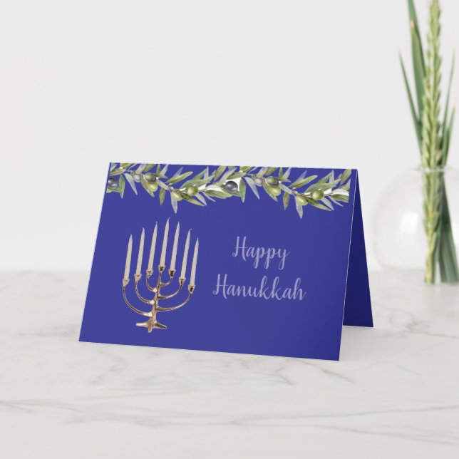 menorah Hanukkah-kort Tack Kort (Framsida)