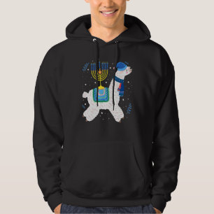 Menorah Hanukkah Lama Söt Alpaca Chanukah Kristus Hoodie
