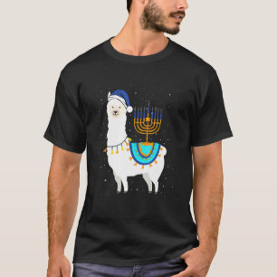 Menorah Hanukkah Llama Cute Alpaca Chanukah Kristu T Shirt