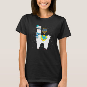 Menorah Hanukkah Llama Cute Alpaca Chanukah T Shirt