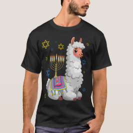 Menorah Hanukkah Llama Cute Alpaca Chanukah T Shirt